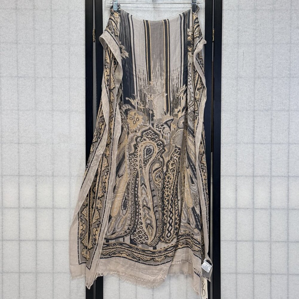 Studio 36 Rectangular Long Fringed Scarf Wrap Pas… - image 2